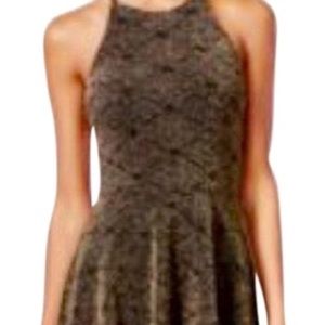 Bar III Black/ Gold Metallic Night Out Dress